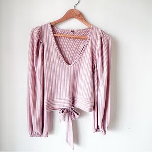 Free People Orchid Rain Autumn Nights Back Wrap Top Small